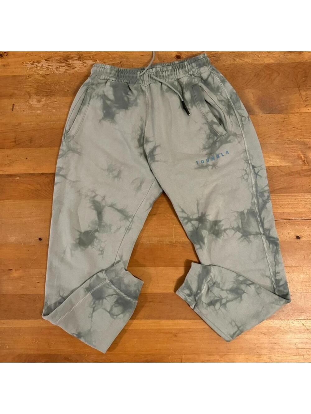 Young LA Pants Men's Green Wash Medium Gym Crossfit Running Sweats